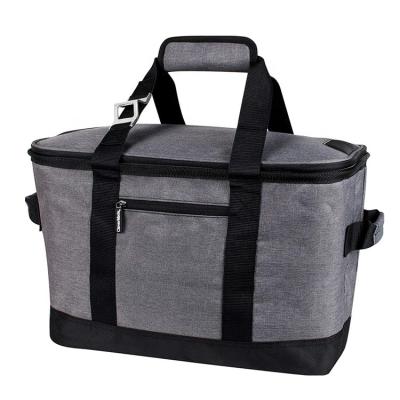 China 900D Two Tone Waterproof 30L Outdoor 50 Can Big Large Collapsible Insulated Collapsible Cooler Bag With Bottle Opener for sale