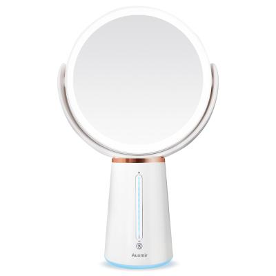 China Modern Led Shine Illuminated 1x/10x Magnification Double Sided Auxmir Dimmable Cosmetic Makeup Mirror With Light for sale