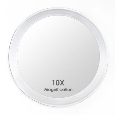 China 10x Magnifying Mirror Magnifying Bathroom Prep Portable Cosmetic Mirror 15cm Round Vanity Makeup Mirror for sale