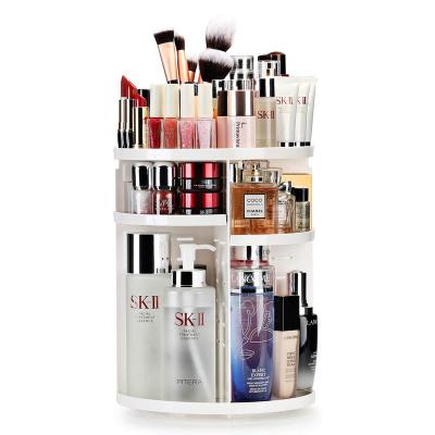 China Auxmir Multifunctional Hot Sale Plastic Makeup Storage Organizer Box With 7 Adjustable Layers Rotating Capacity Large for sale