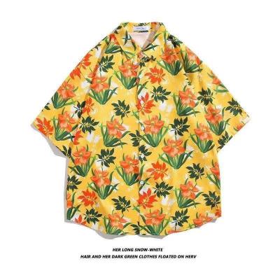 China Anti-pilling 2022 New Design Rayon Short Sleeve Hawaiian Shirt Digital Printing Summer Beach Men Shirt For Men for sale