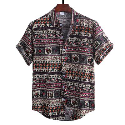 China Breathable Beach Shirt Men Comfortable Men's Short Sleeve Printed Casual Costom Color Aloha Shirt for Summer Beach for sale