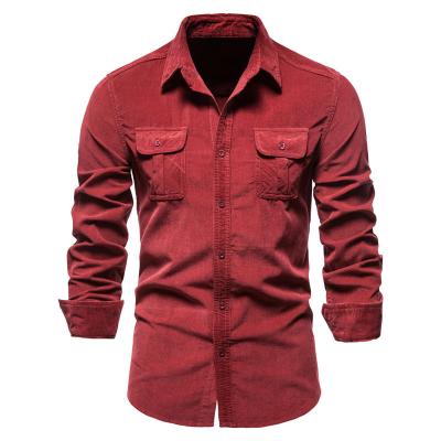 China Anti-pilling Wholesale Man's Shirt Long Sleeve Casual Business Cotton Slim Thick Keep Warm Shirt for sale