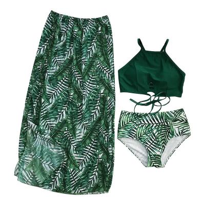 China Breathable Fashion Couples Swimwear Woman Green Suits Beach Dress for Seaside Vacation Women Beachwear for sale