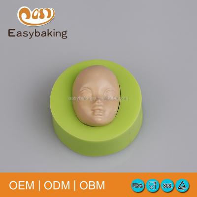 China Sustainable 3D Fondant Silicone Human Lady Face Molds for sale