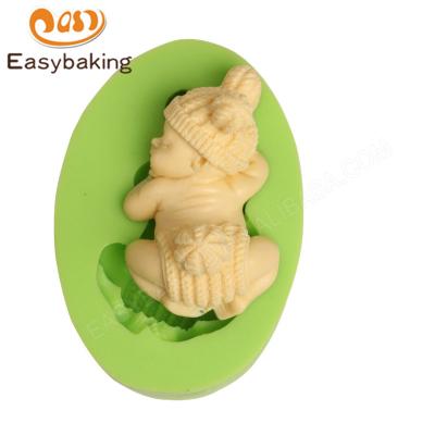 China Viable Baby With Hat Sweet Dreams Silicone Soap Mold for sale