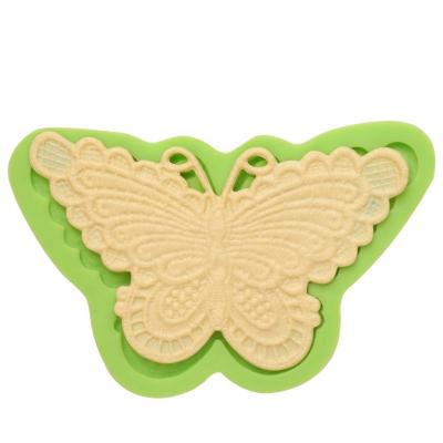 China Viable Customized Lace Butterfly Silicone Cake Molds for sale