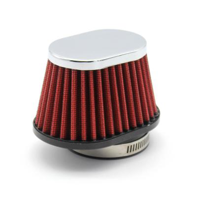 China Universal Motorcycle Air Filter 51mm 55mm 60mm High Cone Stainless Oval Air Cleaner Breather KN Flow Intake Cone Lug for sale