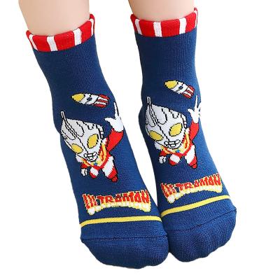 China High Quality Breathable Cotton Antibacterial 5 Pairs Cute Children's Socks Socks Cute Children's Ultraman Socks for sale