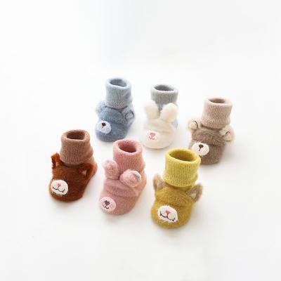 China Autumn and winter baby antibacterial cotton thickened plus non-slip velvet socks cute children's socks for sale