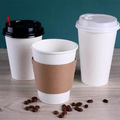 China Eco-Friendly Disposable 4oz -20oz Stocked Biodegradable Paper Cup Fan Printed and Personalized High Quality Advertising Disposable Paper Cups Insulated Paper Coffee Cups for sale