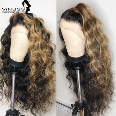 China Ombre Curly 27# 13x6 Blonde Lace Front Human Hair Wigs Deep Parting Pre Plucked Hairline Honey Blonde Malaysian Remy Bleached Knots for sale