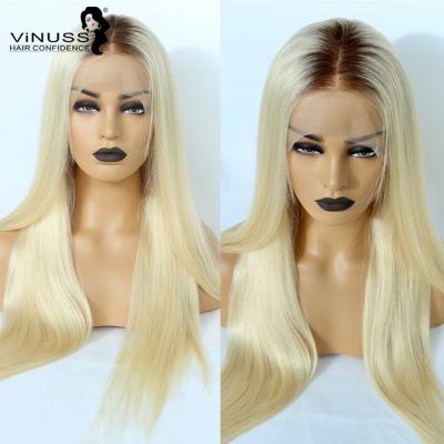 China 4#/613# Blonde Brown Ombre 4x4 Lace Closure Hair Wig Pre Plucked For Women Brazilian Hair Lace Closure Vinuss Hair for sale