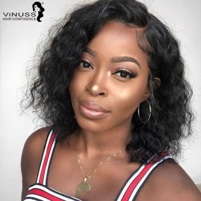 China Bob Curly Lace Front Human Hair Wigs For Black Women Pre Plucked Natural Hairline With Baby Hair Remy Brazilian Hair Short Bob Wig for sale