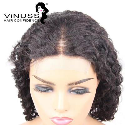 China Transparent Human Hair 4X4 Curl Lace Closure Wigs Brazilian Remy Hair Lace Wig With Baby Natural Color Curly Curly Human Hair Pre Plucked for sale