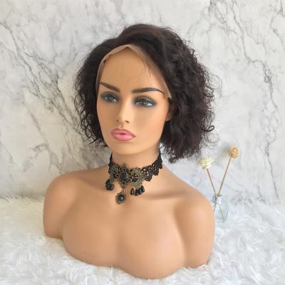 China Pixie Cut Human Hair Hd Deep Blonde Swiss Lace Wig Short Human Hair Fake Scalp Wig Brazilian Wave Lace Front Wigs For Black Women for sale