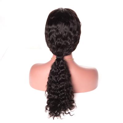 China VINUSS Water Wave hd 360 closure 2 in 1 wig 360 lace frontal wig curly curly ponytail hair 100% transparent wig for sale