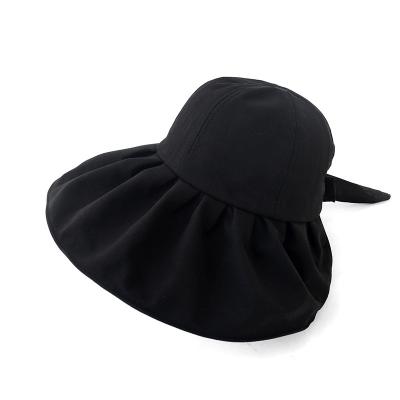 China Sun protection big brim sun hat Korean version fisherman hat women can customize logo to bow outdoor UV protection bucket hat for sale