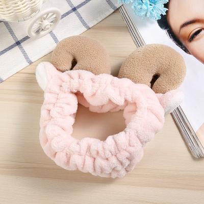 China Spa Makeup South Korea Dongdaemun Hair Accessories Face To Wash Headband Package Hair Flannel Ball Cute Soft Hairpin for sale