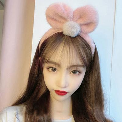 China Cute Plush Bow Hair Bow Senator Department Face Wash Hair Band Soft Head Hair Accessories for sale