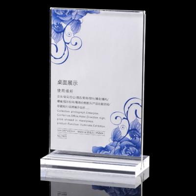 China Acrylic Display Clear T Shape Menu Display Stand With Magnet for sale