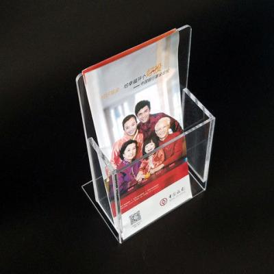 China Ideal Clear Acrylic Brochure Holder/Booklet Holder Customized Acrylic Booklet Holder A4 A5 A6 Leaflet Holder for sale