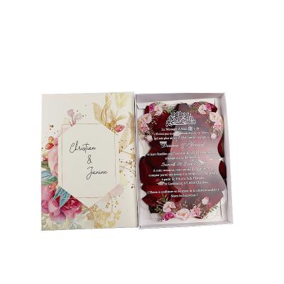 China Custom Display Design 2021 Clear And Mirror Acrylic Wedding Invitations New In A Box for sale