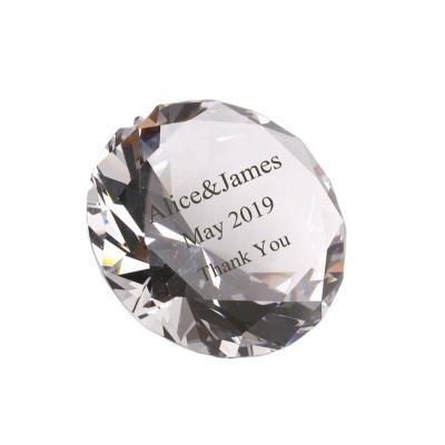 China Europe Customized Crystal Glass Diamond Shaped Paperweights for Wedding Favor Gifts for sale