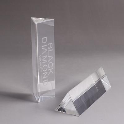 China Europe Customized 150mm Crysta Triangular Prism Optical Equilateral Glass Paperweight for Photography and Education for sale