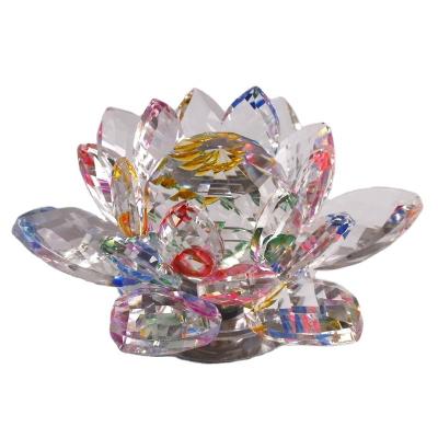 China China K9 Crystal Glass Lotus Flower For Home Decorative Rotating Decorations for sale