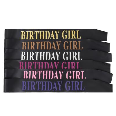 China BIRTHDAY GIRL Sash Eco-friendly Colorful Materials Birthday Party Letter For Birthday Party Decorations for sale