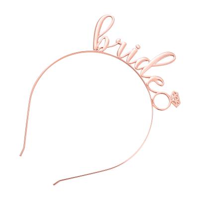 China FG072 New Fashion Popular Diamond Shape Bridal Wedding Crown Letter Headband Bride To Be Tiara for sale