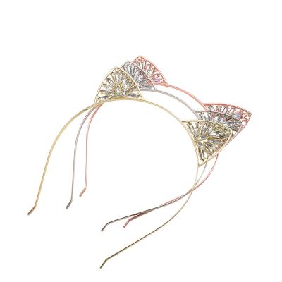 China Wholesale Popular New Design FG039 Girls Crystal Hoop Accessories Headwear Decorative Crystal Hair Band New Cat Ears Girls Hair Circle for sale