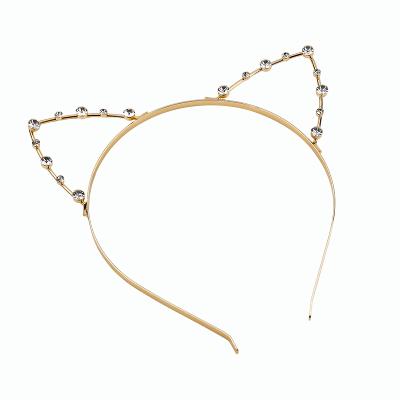 China FG061 Factory Direct Sales Pearl Headband Cute Cute Women Hair Accessories Crystal Cat Ear Headband Hair Hoops Party Wear for sale