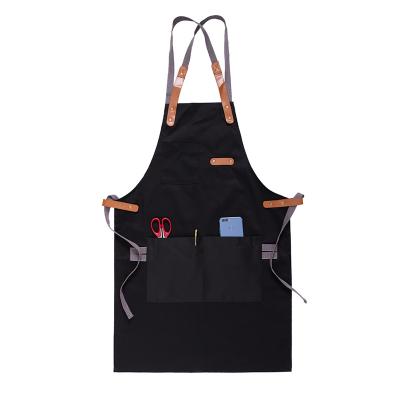 China Waterdrop Heavy Duty Waterproof Fabric Bib Adjustable Apron With 2 Pockets Cooking Kitchen Aprons For Women Men Chef for sale