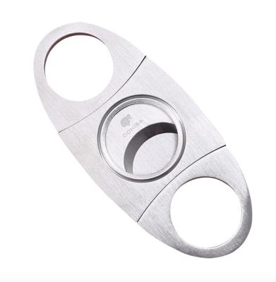 China Cigar Accessories Stainless Steel Soft Sharp V Cut Cigar Cutter Cutomized Logo Metal Durable Cigar Cutter for sale