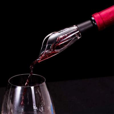 China Easy To Clean Factory Supply Tulip Red Wine Aerator Dispenser Pouch Aerating Pourer And Decanter Spout for sale