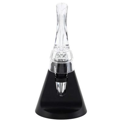 China Sustainable Aroma Wine Aerating Pourer With Stand Red Wine Bottle Aerator Nozzle for sale