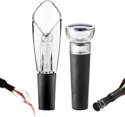 China Viable 2 in 1 Wine Aerator Gift Set with Wine Aerator Dispenser and Saver Bottle Vacuum Sealed Corks for sale