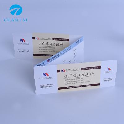 China Waterproof Custom Printing Services Airline Ticket Boarding Pass Printing For Airline Ticket for sale