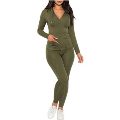 China 2021 Anti-wrinkle Casual Solid Thick Hoodies Sport 2Pc Fashion Outfits Woman Two Piece Pant Suit Set Women 2 Piece Outfits Set for sale