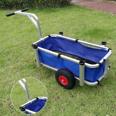 China Mesh Structure Beach Trolley Cart Convenient Easy-carry Folding Service High Quality Fishing Trolley for sale