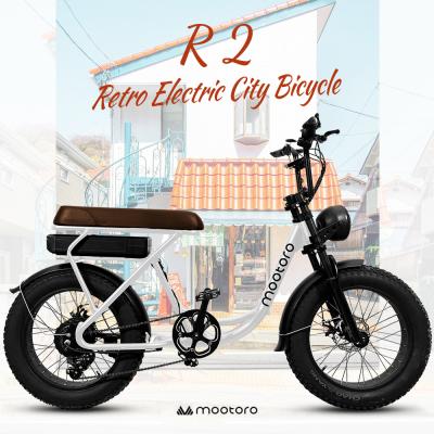 China Mootoro 500w 750w 1000W motor tire ebike fat aluminum alloy city retro e bike brushless high speed electric MTB electric bicycle for sale