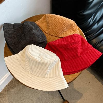 China Casual INS Corduroy Candy Color Fisherman's Hat Sub Men and Women Spring and Autumn Fashion Casual Hundred Take Basin Bucket cap for sale