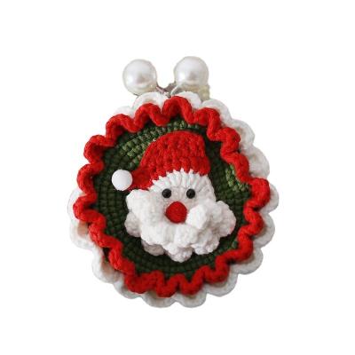 China Lady Cartoon Cute Santa Claus Woven Bag Girl's Wool Crochet Weave Cross - Body Bag for sale