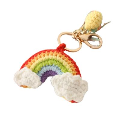 China Rainbow Weave Dangle Women's Wool Crochet Gift Weave Pendant Soft Wool Handwoven for sale