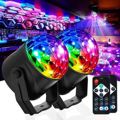 China Wedding Sound Activated Disco Ball DJ Party RGB LED Stage Projector Rotating Lights For Christmas Wedding Party Sound Light for sale