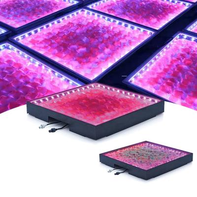 China China Magnetic Control Wedding Party Stage Wireless Tempered Glass Rose Petals Flower Led Dance Floor for sale