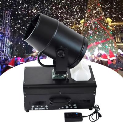 China Remote Control Mobile Head 1500W 2000W 3000W Snow Maker Snow Maker Machine For Party Event Stage 15L for sale