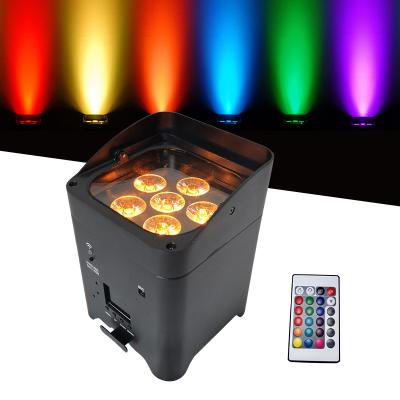 China Wedding wireless uplight battery operated wireless dmx led lights 6*18w RGBWA+UV 6in1uplighting wedding for sale